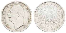 Silbermünzen des Kaiserreichs Anhalt
 2 Mark, 1904, Friedrich II., kl. Rf., s-ss. J. 22