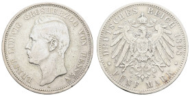 Silbermünzen des Kaiserreichs Hessen
 5 Mark, 1898, Ernst Ludwig, kl. Rf, s-ss. J. 73