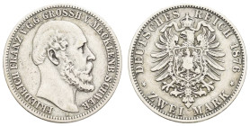 Silbermünzen des Kaiserreichs Mecklenburg-Schwerin
 2 Mark, 1876, Friedrich Franz II., kl. Rf., s-ss. J. 84