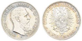 Silbermünzen des Kaiserreichs Preussen
 2 Mark, 1888, Friedrich III., wz. Rf., vz-st. J. 98