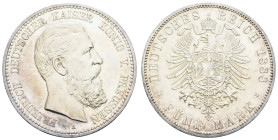 Silbermünzen des Kaiserreichs Preussen
 5 Mark, 1888, Friedrich III., kl. Rf., Kratzer, vz+. J. 99