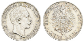 Silbermünzen des Kaiserreichs Preussen
 2 Mark, 1888, Wilhelm II., ss-vz, J. 100