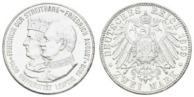 Silbermünzen des Kaiserreichs Sachsen
 2 Mark, 1909, Friedrich August III., Universität Leipzig, f. st. J. 138