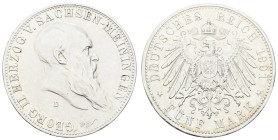 Silbermünzen des Kaiserreichs Sachsen-Meiningen
 5 Mark, 1901, Georg II., zum 75. Geburtstag, kl. Rf., ss. J. 150