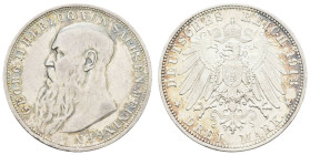 Silbermünzen des Kaiserreichs Sachsen-Meiningen
 3 Mark, 1913, Georg II., ss+. J. 152