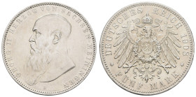 Silbermünzen des Kaiserreichs Sachsen-Meiningen
 5 Mark, 1908, Georg II., kl. Rf., ss+. J. 153b. 27.76 g.