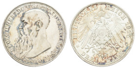 Silbermünzen des Kaiserreichs Sachsen-Meiningen
 2 Mark, 1915, Georg II. auf seinen Tod, kleine Kratzer, PP. J. 154