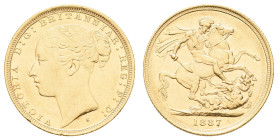 Europa und Übersee Australien
 Sovereign, 1877, Victoria, Sydney, Fb. 11, kl. Rf., ss-vz.