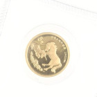 Europa und Übersee China Volksrepublik
 5 Yuan, Gold, 1995, Einhorn, 1/20 Oz, Fb. B106, mit Zertifikat, in Kapsel verschweißt, PP.