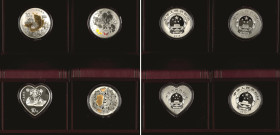 Europa und Übersee China Volksrepublik
 Set zu 4 x 10 Yuan, 2015, Auspicious Culture - Glückssymbole: Schmetterlinge und Kürbisse, Mandarin-Enten und...