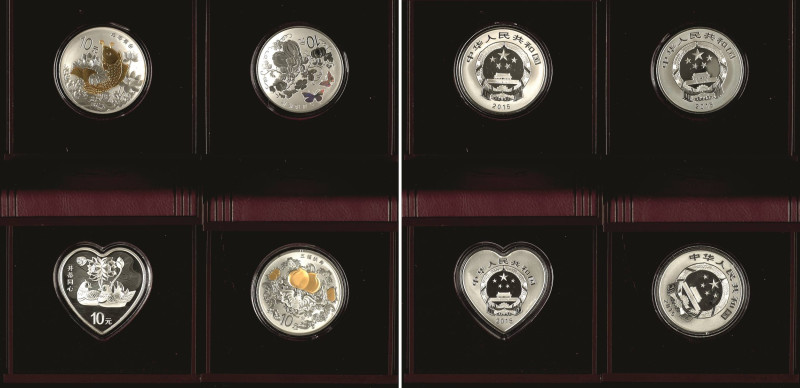 Europa und Übersee China Volksrepublik
 Set zu 4 x 10 Yuan, 2015, Auspicious Cu...