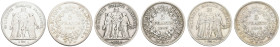 Europa und Übersee Frankreich
 3 x 5 Francs, 1848 und 1849, Paris und Straßburg, jeweils um s-ss.