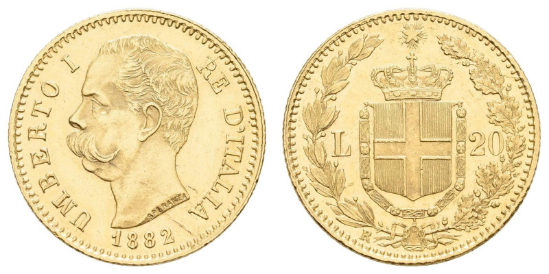 Europa und Übersee Italien
 20 Lire, Gold, 1882, Vittorio Emanuele II., Fb. 21,...