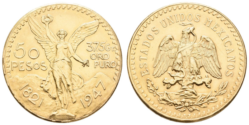 Europa und Übersee Mexiko
 50 Pesos, Gold, 1947, Nachprägung, Fried. 172R, kl. ...