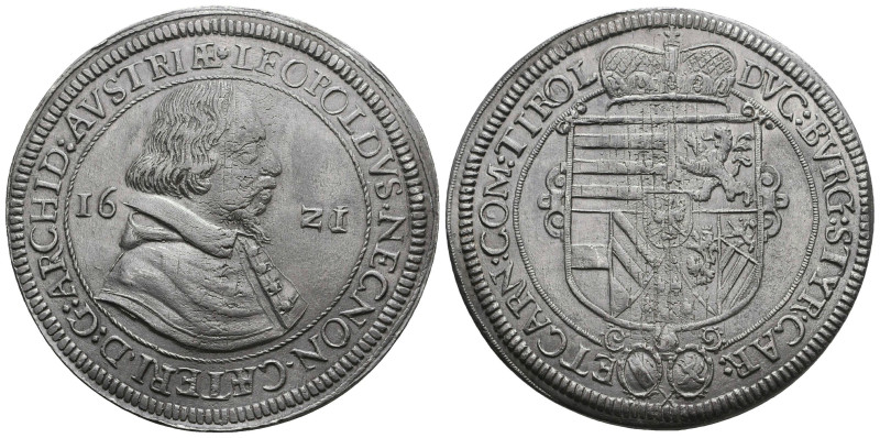 AUSTRIA, Holy Roman Empire. Leopold V. Archduke, 1619-1632. AR Taler
Reference:...