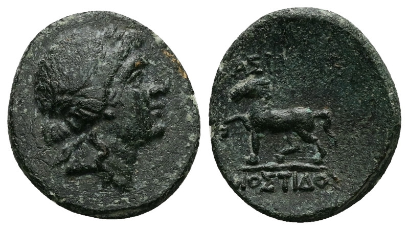 Kings of Thrace, Mostidos. Ae, 4.06 g 19.93 mm. Circa 125-85/79 BC. 
Obv: Laurea...