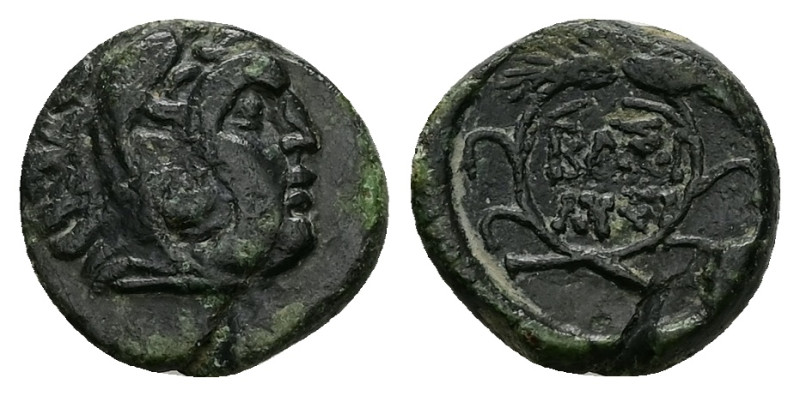 Kings of Thrace (Macedonian). Lysimachos. Ae. 2.33 g. 13.18 mm. 305-281 BC.
Obv:...