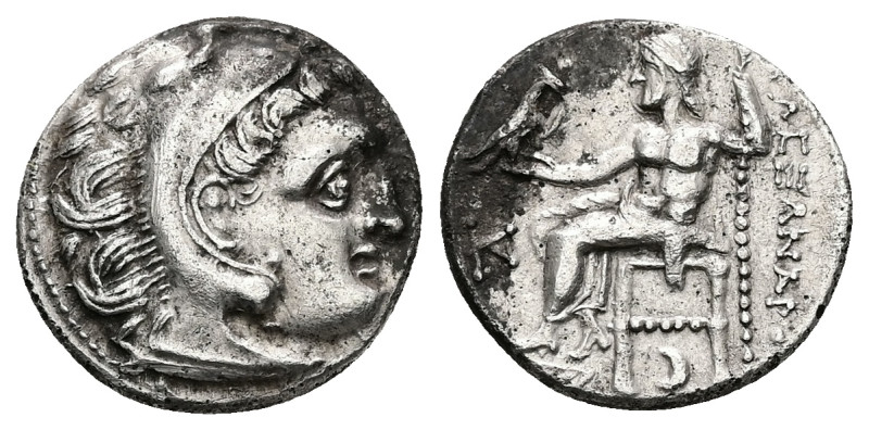 Kings of Macedon, Alexander III 'the Great', AR Drachm, 4.23 g 17.94 mm. Circa 3...