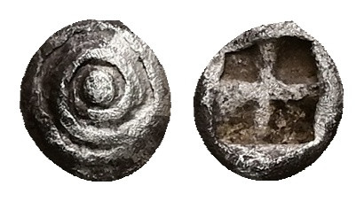 Asia Minor, Uncertain mint(probably Caria). AR Hemiobol, 0.24 g 6.15 mm. 6th cen...