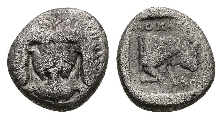 Ionia, Samos. AR Hemidrachm, 1.70 g 10.94 mm. Circa 300 BC. 
Obv: Facing lion's ...