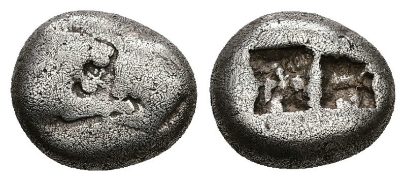 Kings of Lydia, Sardes. Kroisos, AR 1/3 Stater, 3.33 g 12.51 mm. Circa 564/53-55...