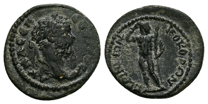 Thrace, Perinthus. Septimius Severus, AD 193-211. AE. 3.76 g. 19.85 mm.
Obv: AV ...