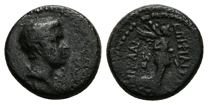 Ionia, Smyrna. Britannicus (?), AD 41-55. AE. 3.64 g. 15.45 mm. Philistos and Ei...