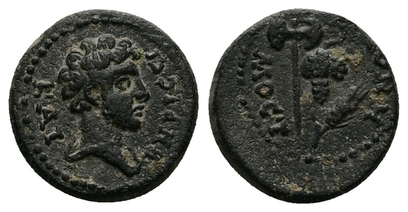 Lydia, Mostene. Marcus Aurelius as Caesar, AD 139-161. AE. 2.71 g. 15.77 mm.
Obv...