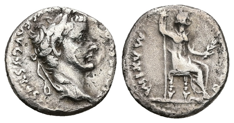 Tiberius, 14-37 AD. AR, Denarius, "Tribute Penny" type. 3.61 g. 17.48 mm. Lugdun...