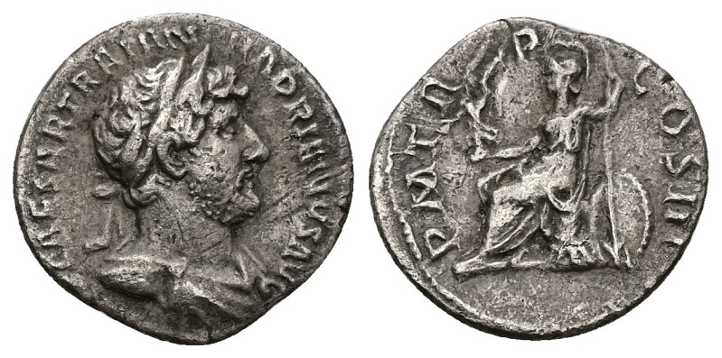 Hadrian, AD 117-138. AR, Denarius. 2.80 g. 18.78 mm. Rome.
Obv: IMP CAESAR TRAIA...