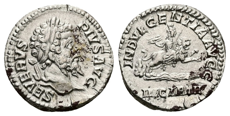 Septimius Severus, AD 193-211. AR, Denarius. 3.38 g. 18.60 mm. Rome.
Obv: SEVERV...