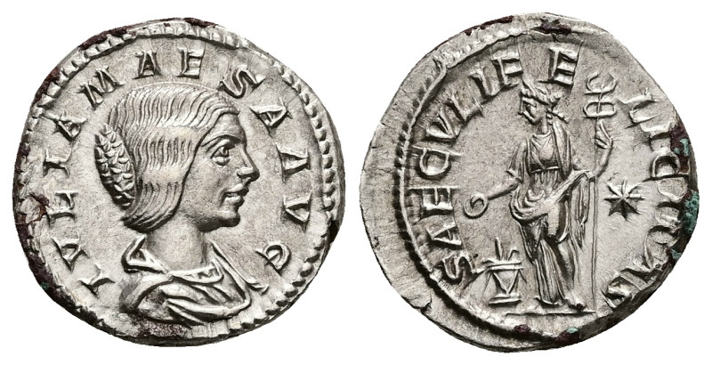 Julia Maesa, AD 218-224/5. AR, Denarius. 3.37 g. 19.45 mm. Rome.
Obv: IVLIA MAES...