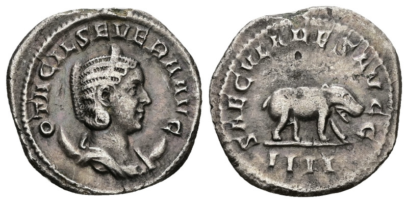 Otacilia Severa, AD 244-249. AR, Denarius. 3.03 g. 23.74 mm. Rome.
Obv: OTACIL S...