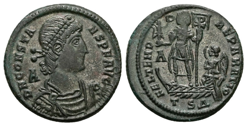 Constans, AD 337-350. AE. 6.20 g. 23.98 mm. Thessalonica.
Obv: D N CONSTANS P F ...