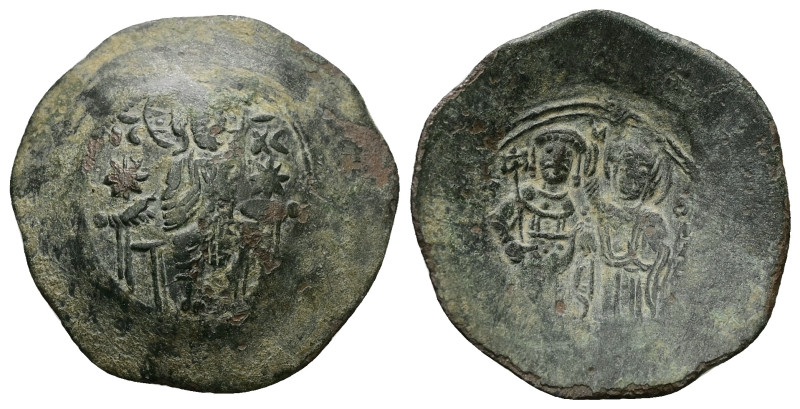 Manuel I Comnenus, AD 1143-1180. AE, Trachy. 4.32 g. 29.24 mm. Constantinople.
O...