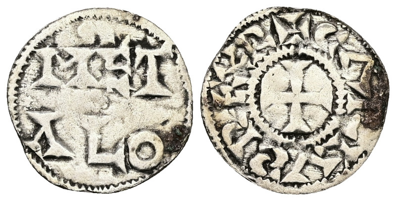 Carolingians. Charles, AD 898-922. AR, Denier. 0.96 g. 20.11 mm.
Obv: CΛRLVS REX...