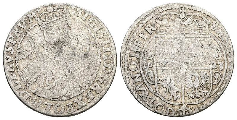 Sigismund III Vasa, AD 1587-1632. AR, 1/4 Taler. 6.74 g. 29.42 mm.
Obv: SIGIS II...