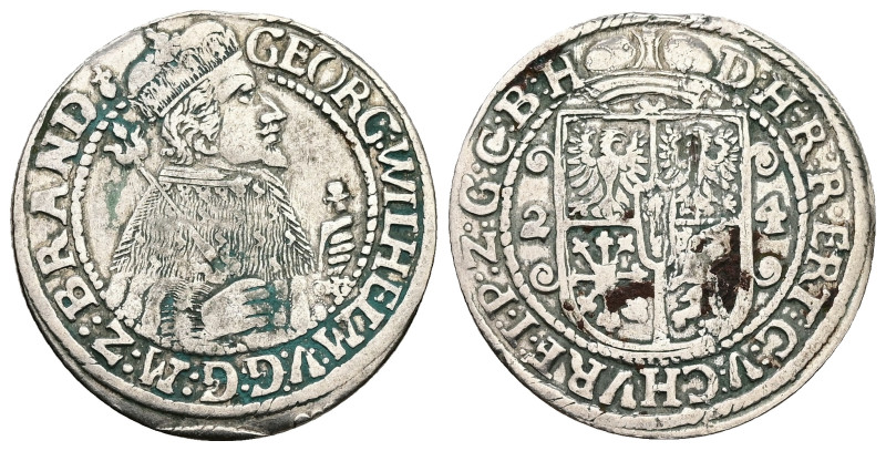 Brandenburg. Georg Wilhelm, AD 1619-1640. AR, 1/4 Thaler. 6.77 g. 30.29 mm.
Obv:...