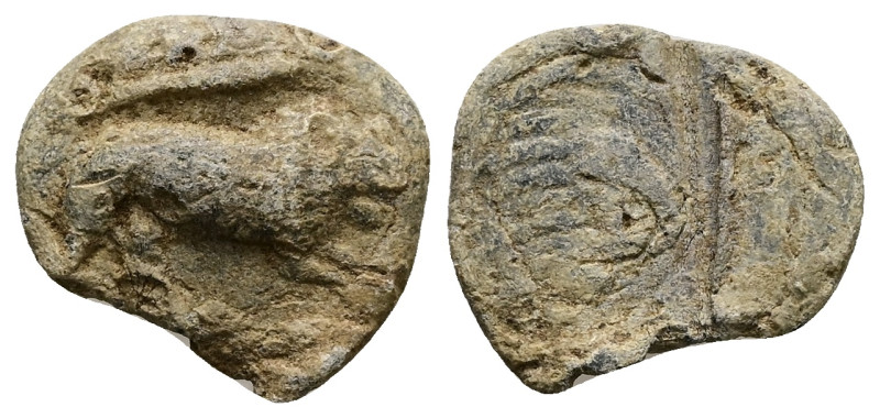 PB Greco-Roman tessera (c. AD 1st century)
Lion jumping, r. / Blank.
Weight: 5.0...