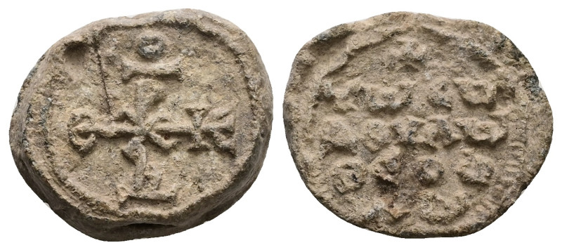 PB Byzantine seal of Theophanes (AD 7th – 8th centuries)
Obv: Cruciform invocat...