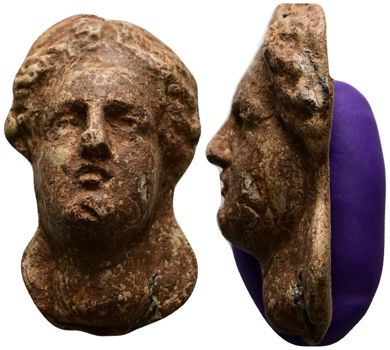 Hellenistic Lead aplique (c. 2nd century BC)
Lead aplique of a female head.
We...