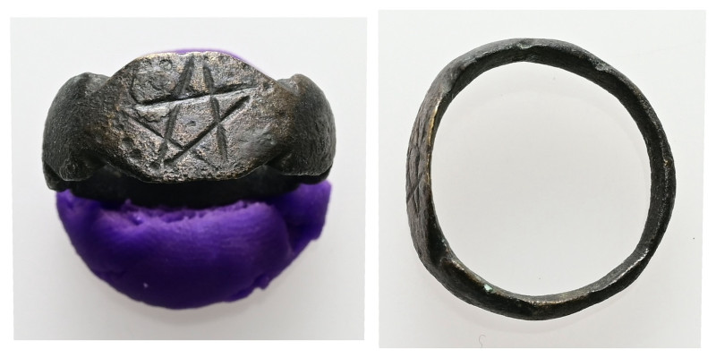 AE Late Roman finger-ring (AD 4th-6th centuries)
Bronze finger-ring; hoop expand...