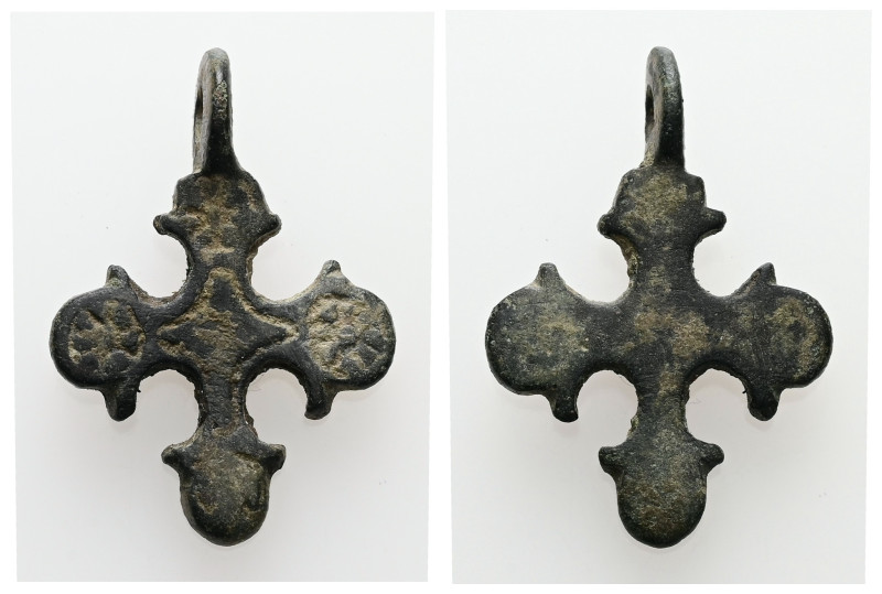 Bronze AE Cross pendant. Middle Byzantine (AD 10th–11th centuries).
Weight: 7.00...