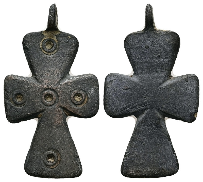 Pendant Cross. Middle Byzantine, 9thC-11thC.
Pendant Cross; bronze; cross patée,...