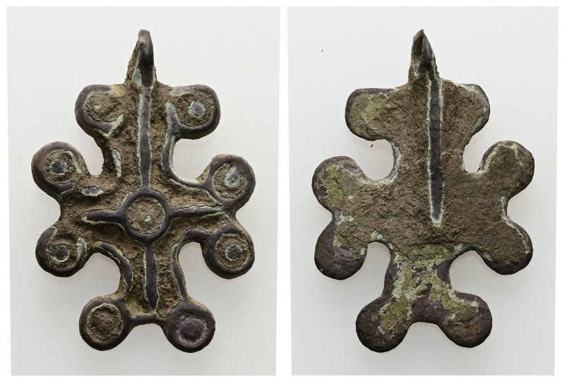 Bronze Cross Pendant. Middle Byzantine, 10thC-12thC.
Weight: 5.72 g. 
Diameter: ...