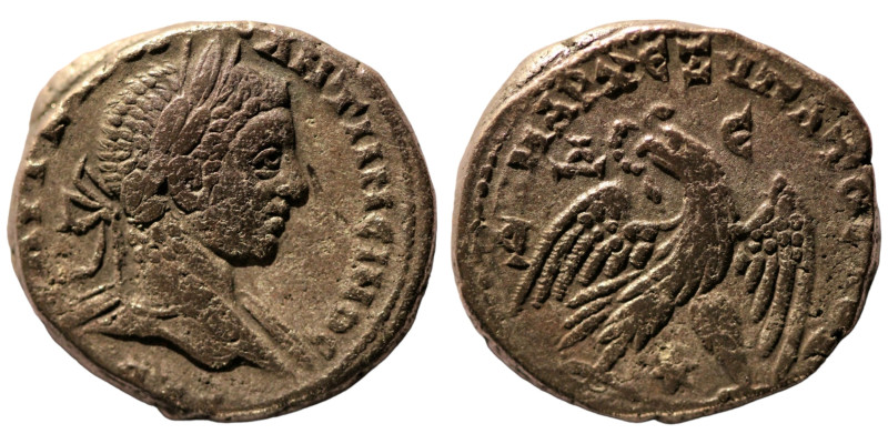 Elagabal. (218-222 AD). Billon Tetradrachm. (25mm 14,02g) Antioch. Obv: laureate...