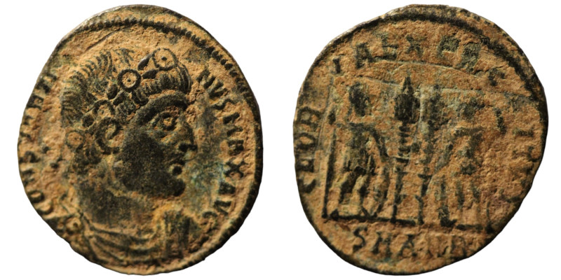 Constantinus I. (306-337 AD). Æ Follis. (18mm, 1,86g) Antioch. Obv: CONSTANTINVS...