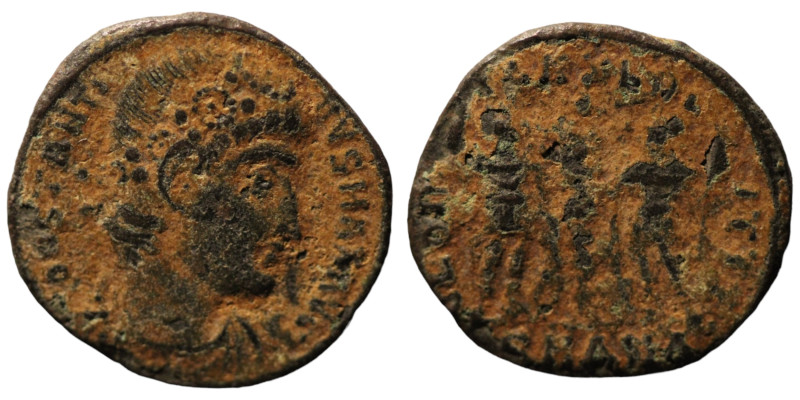 Constantinus I. (306-337 AD). Æ Follis. (16mm, 1,44g) Antioch. Obv: CONSTANTINVS...