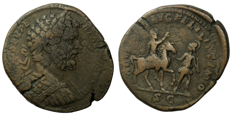 Septimius Severus. (196 AD) Æ Sesterz. (32mm, 19,05g) Rome. Obv: L SEPT SEV PERT...