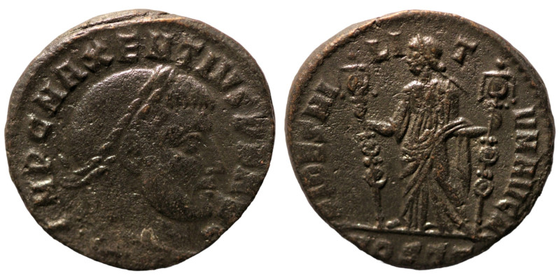 Maxentius. (309-312 AD). Æ Follis. (23mm, 6,23g) Antioch. Obv: IMP C MAXENTIVS P...